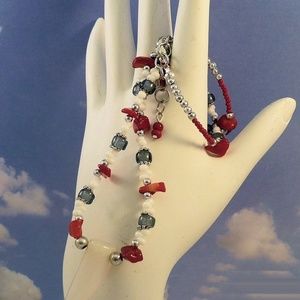 Jewelry by Scotti Jewelry - Red White Blue Gemstone Necklace Jewelry by Scotti Jewelry - Red White Blue Gemstone Necklace